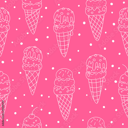 Seamless pattern with sweet ice cream 