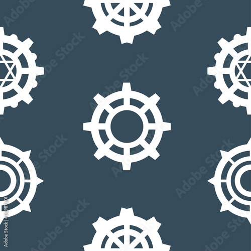 Seamless pattern: Cog set, mechanism. Flat design.