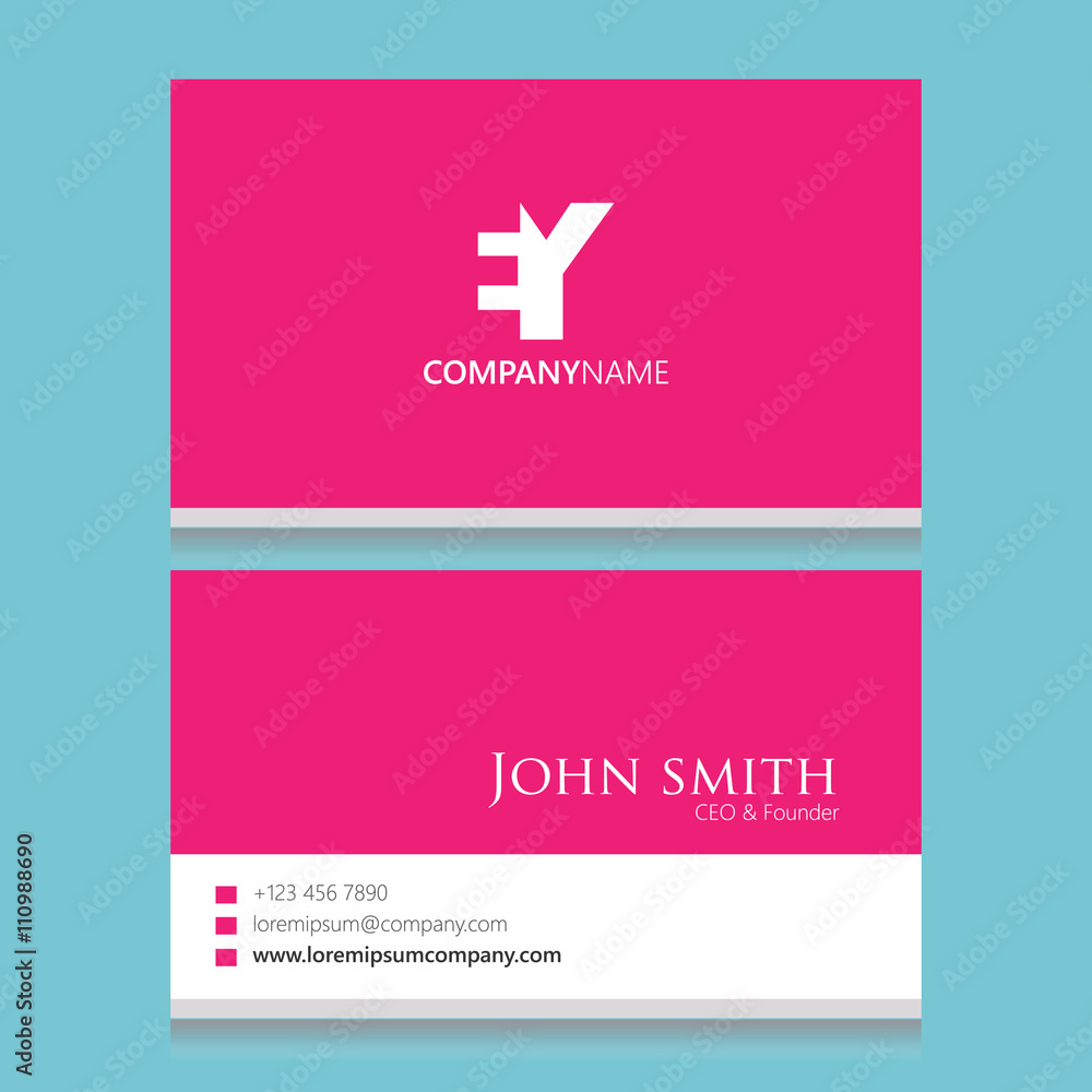 EY Logo Business Card Template Vector Graphic Branding Letter