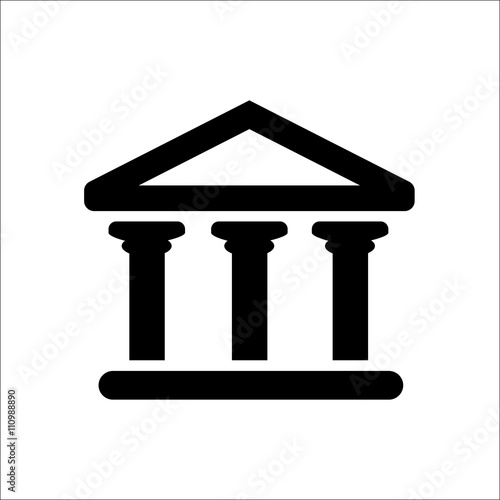 Building with columns icon. Vector illustration