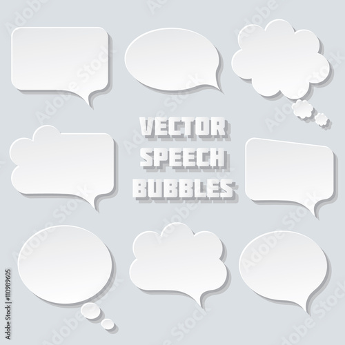 Blank empty white speech bubbles