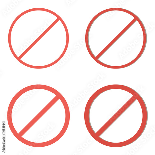 Set of red prohibition signs isolated on white background. Free Download Set of red prohibition signs isolated on white background. - GFXLoad