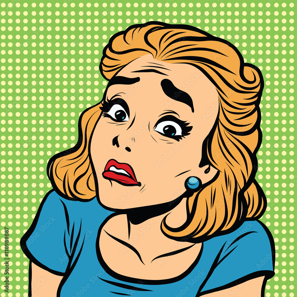 Emoji retro fear uncertainty girl emoticons Emoji retro fear uncertainty girl emoticons