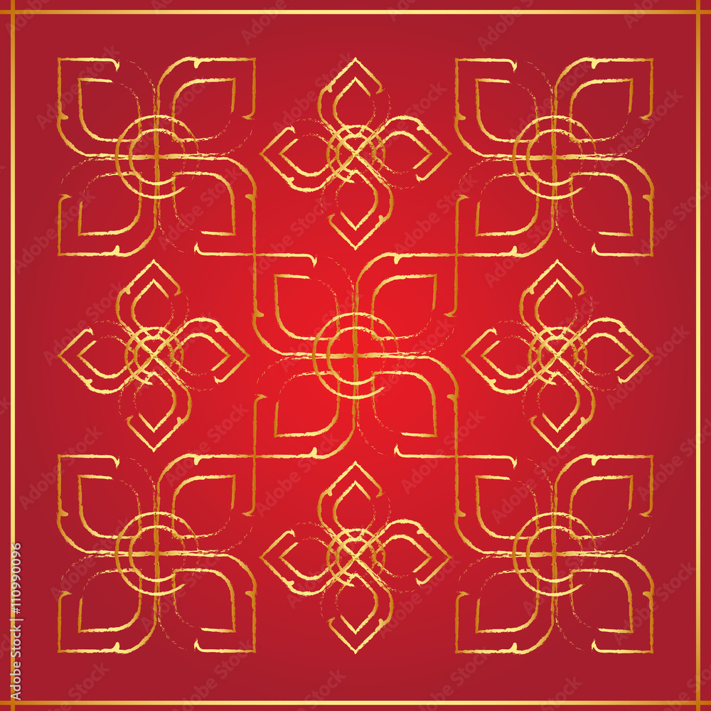 Fototapeta premium Thai Art Background, Thai art pattern vector
