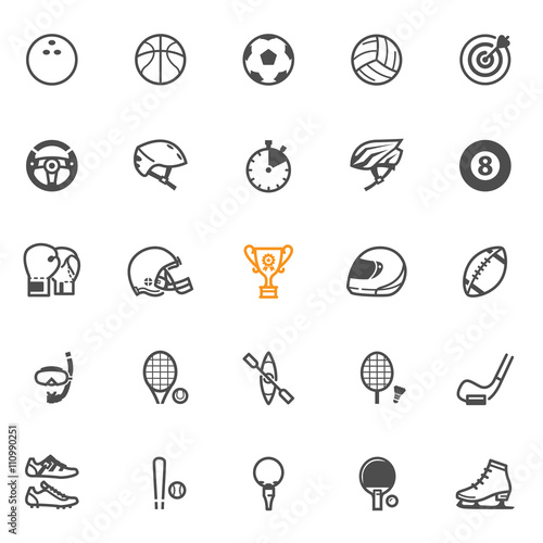 Sports icons with White Background