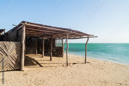 Seaside houses in village Cabo de la Vela located on La Guajira peninsula, Colombia