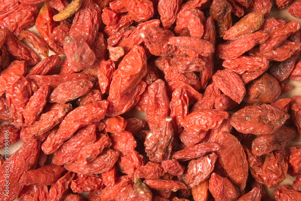 close up pile of goji berries as a background close up pile of goji berries as a background