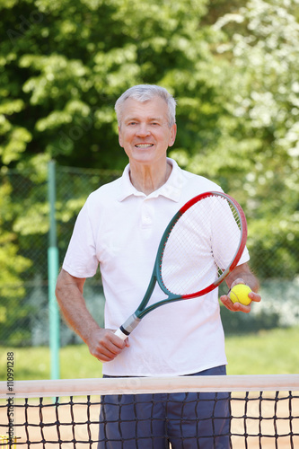 Senior tennis player portrait © sepy
