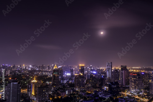 urban city view of cityscape on night