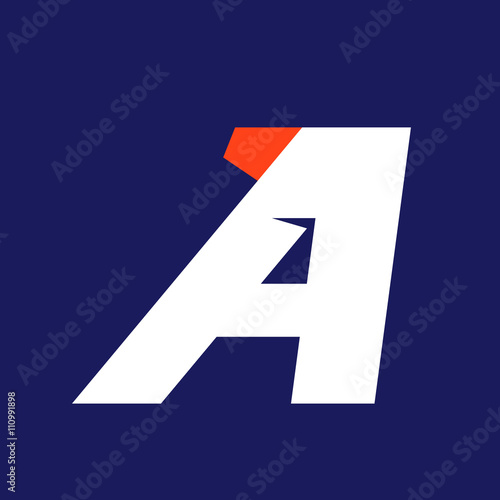 Letter A sport logo design template.