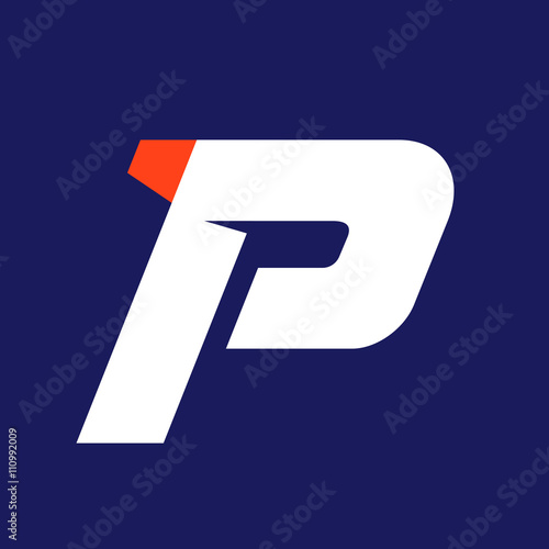 P letter sport logo design template.