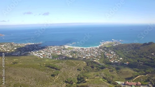 Cape Town city 4K UHD aerial footage of Camps Bay beach. Part 2 of 2