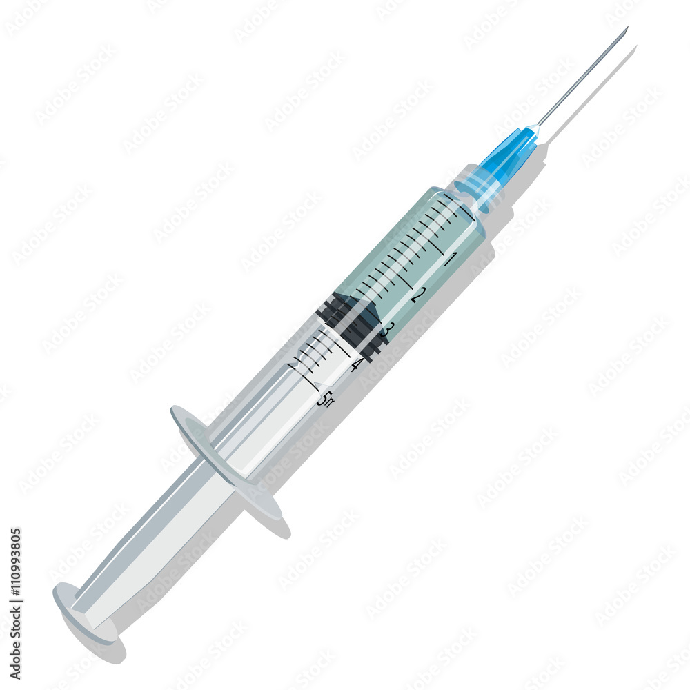 Realistic Syringe. Syringe isolated on white background Realistic Syringe. Syringe isolated on white background