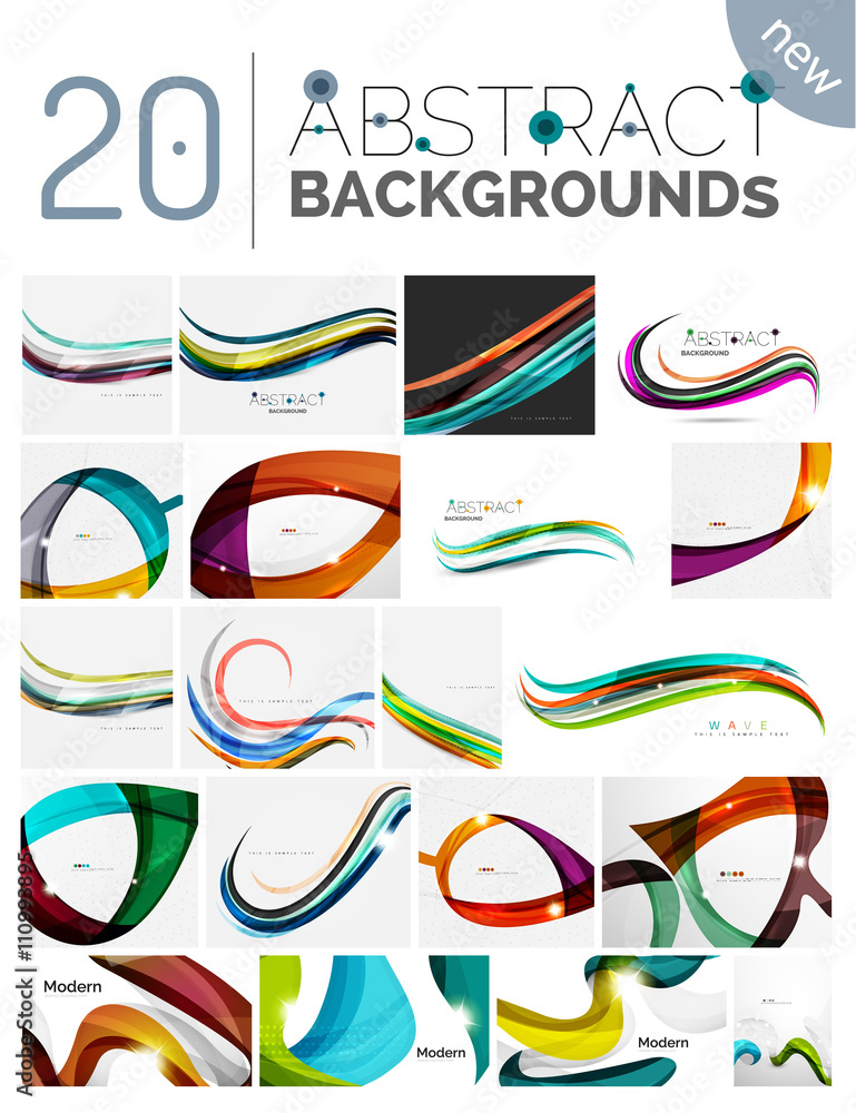 Naklejka premium Pack of vector abstract backgrounds