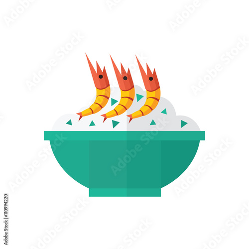 rice and shrimp vector yellow