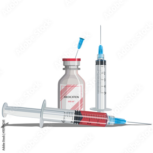 Realistic Syringe and Medications