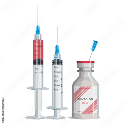 Realistic Syringe and Medications