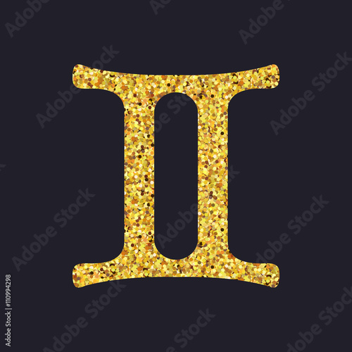 Golden shiny symbol gemini