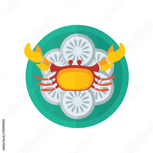 yellow crab and salad vector