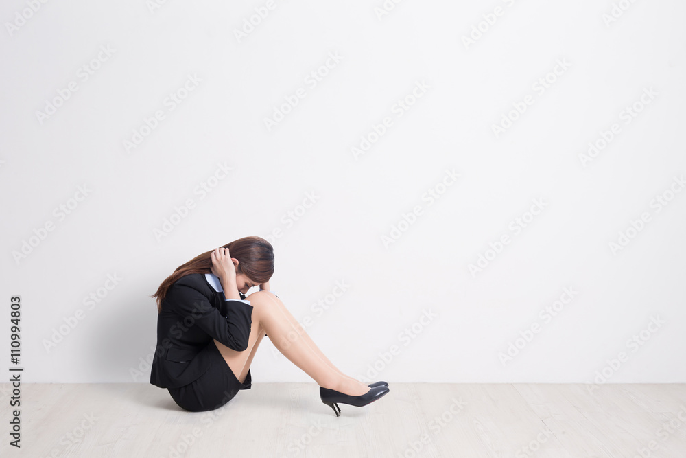 business woman feel unhappy