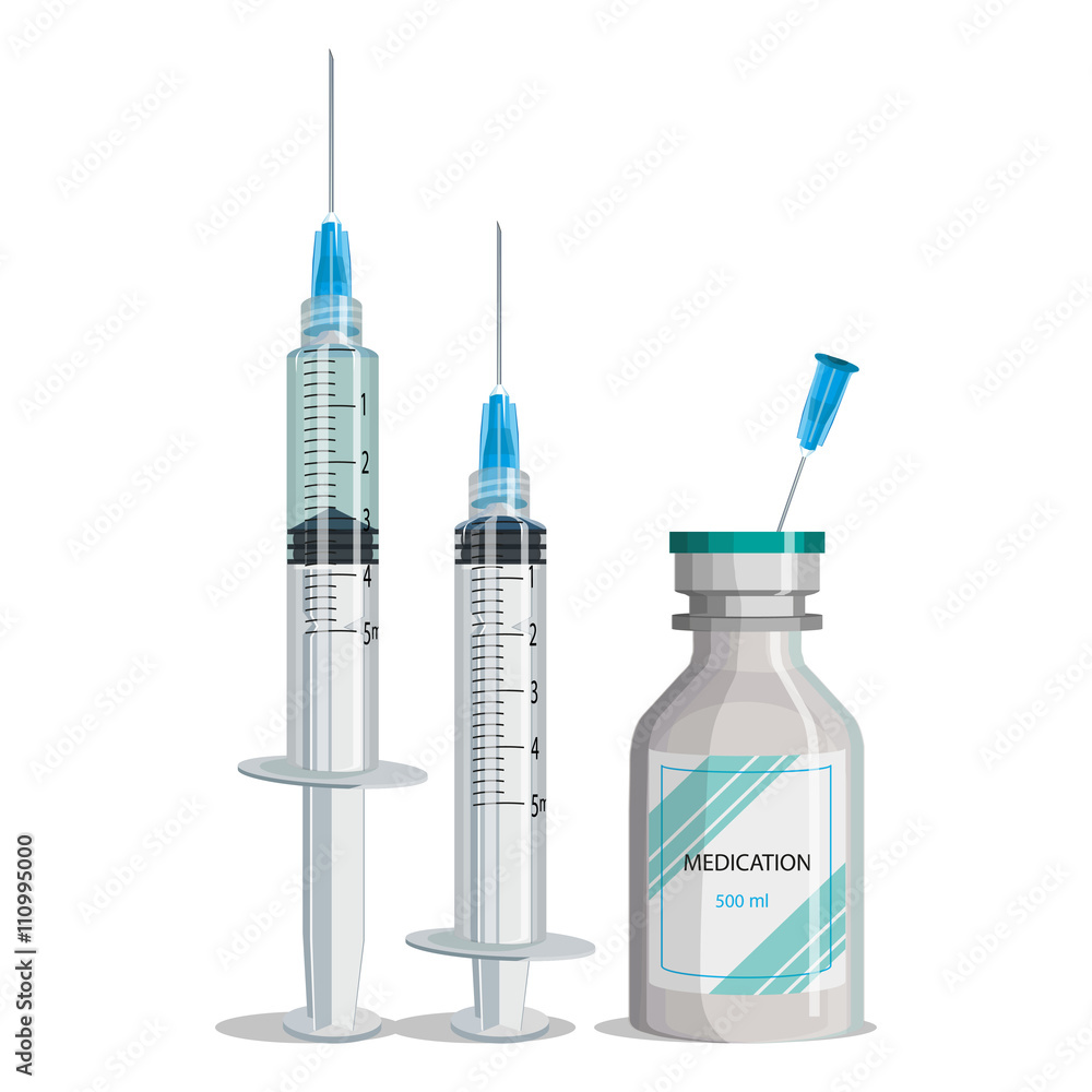 Realistic Syringe and Medications Realistic Syringe and Medications