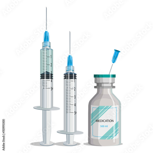Realistic Syringe and Medications