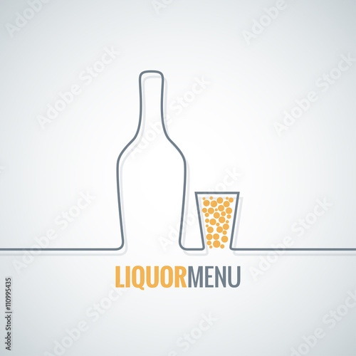 liquor bottle glass shot design vector background