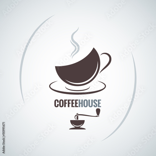  coffee mill cup with vintage vector background