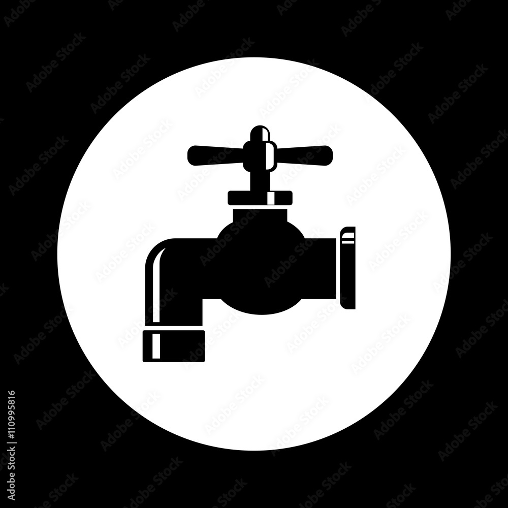 Black and white faucet icon Black and white faucet icon