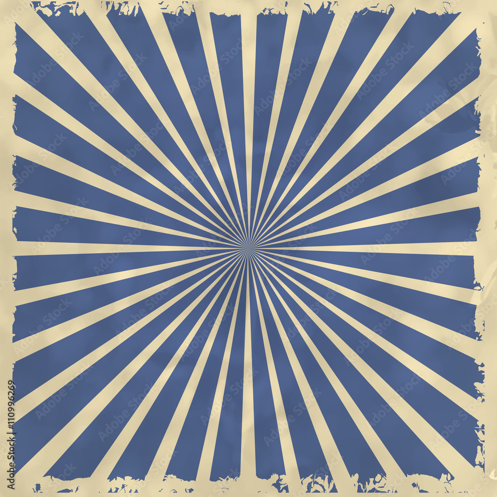 Obraz premium Retro background with blue radial rays