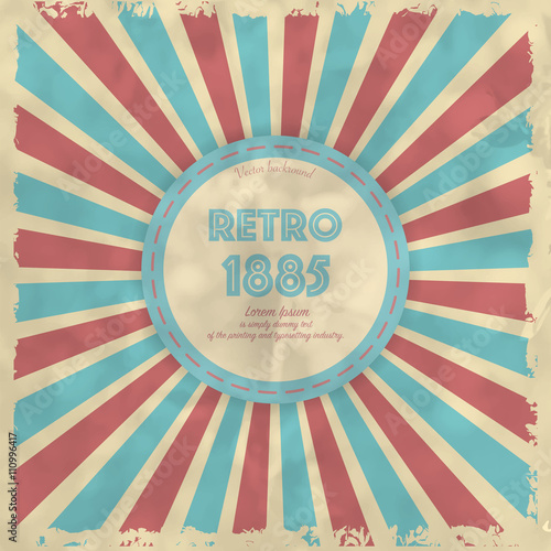 Retro background with radial rays