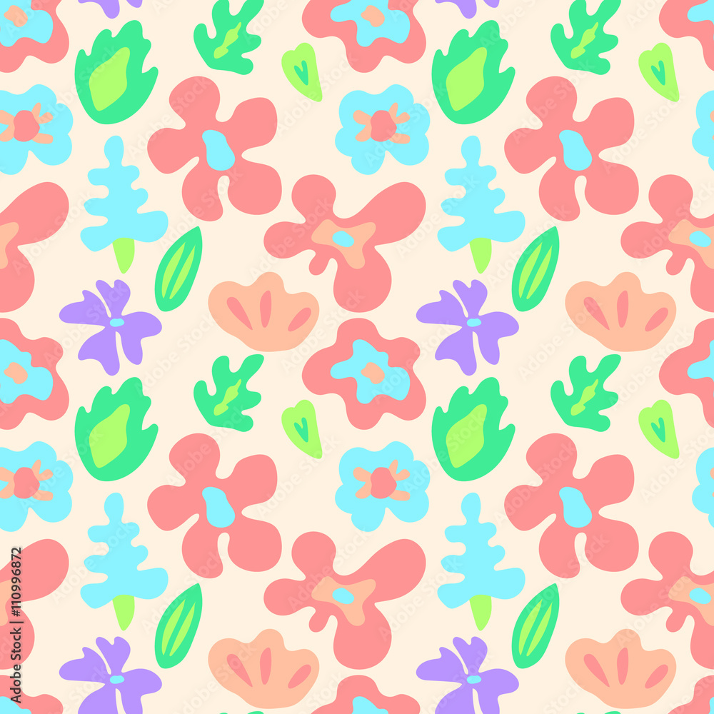 custom made wallpaper toronto digitalLarge colorful flowers on black seamless pattern, vector