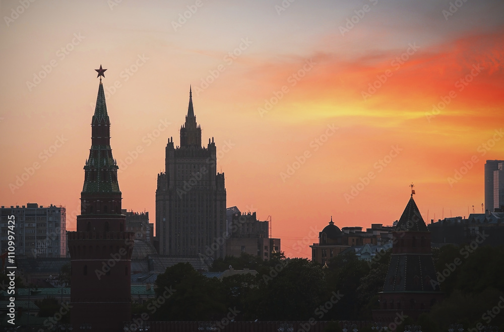 An amazing sunrise in Moscow