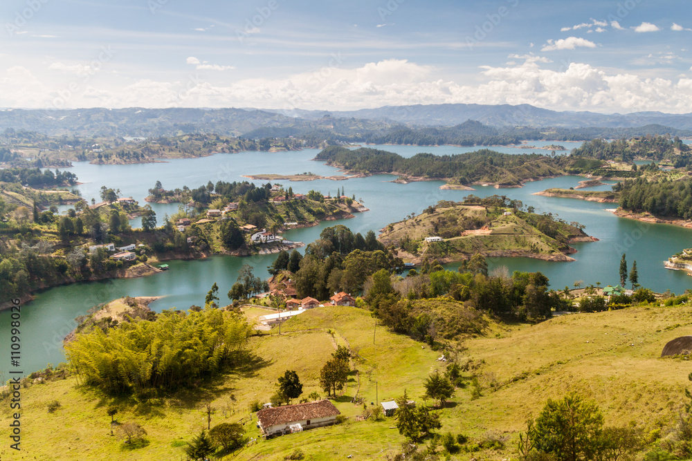 Aerial view of Guatape (Penol) dam lake in Colombia Aerial view of Guatape (Penol) dam lake in Colombia
