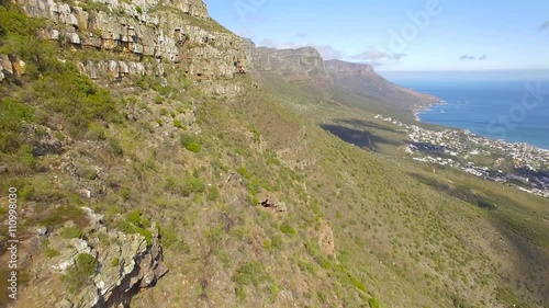 Cape Town 4K UHD aerial footage of Table Mountain Twelve Apostles Peaks. Part 2 of 3
