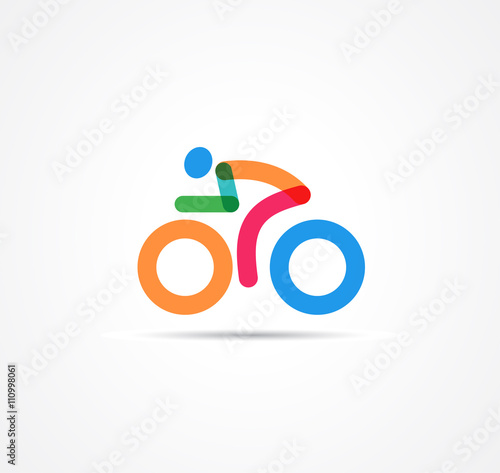 colorful bicycle icon and symbol