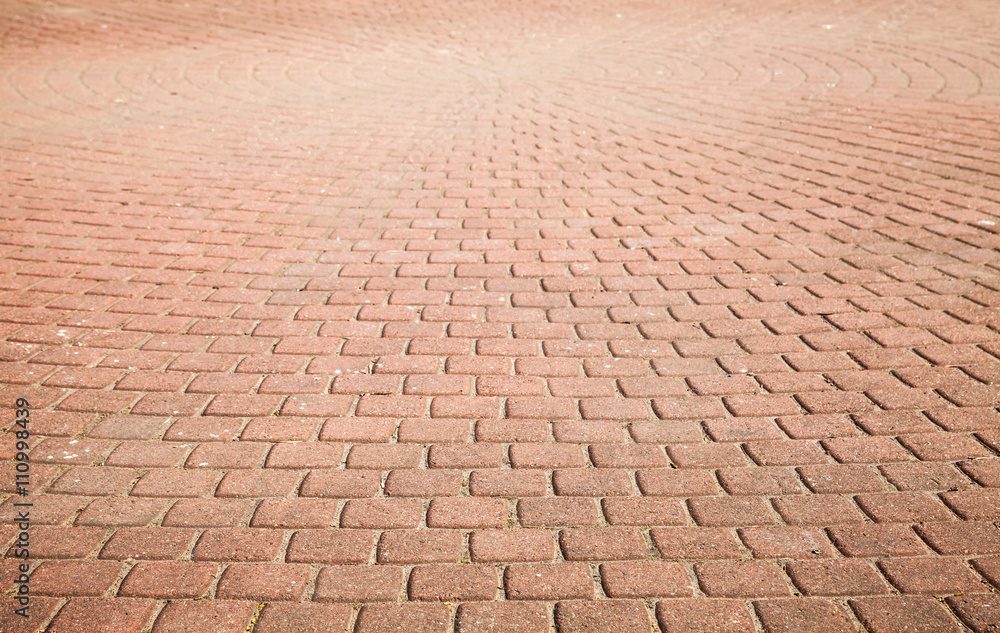 Modern red cobblestone pavement, background