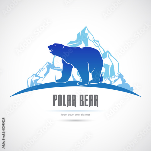 Icon with a polar bear on an iceberg.