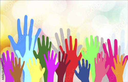 Dancing hands crowd vector