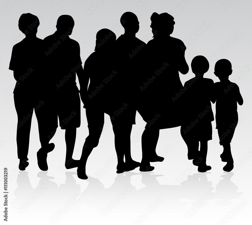 People silhouette walking outdoors People silhouette walking outdoors