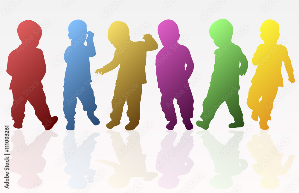 children silhouettes children silhouettes