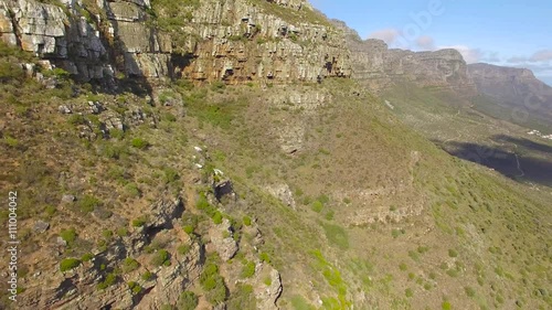 Cape Town 4K UHD aerial footage of Table Mountain Twelve Apostles Peaks. Part 1 of 3