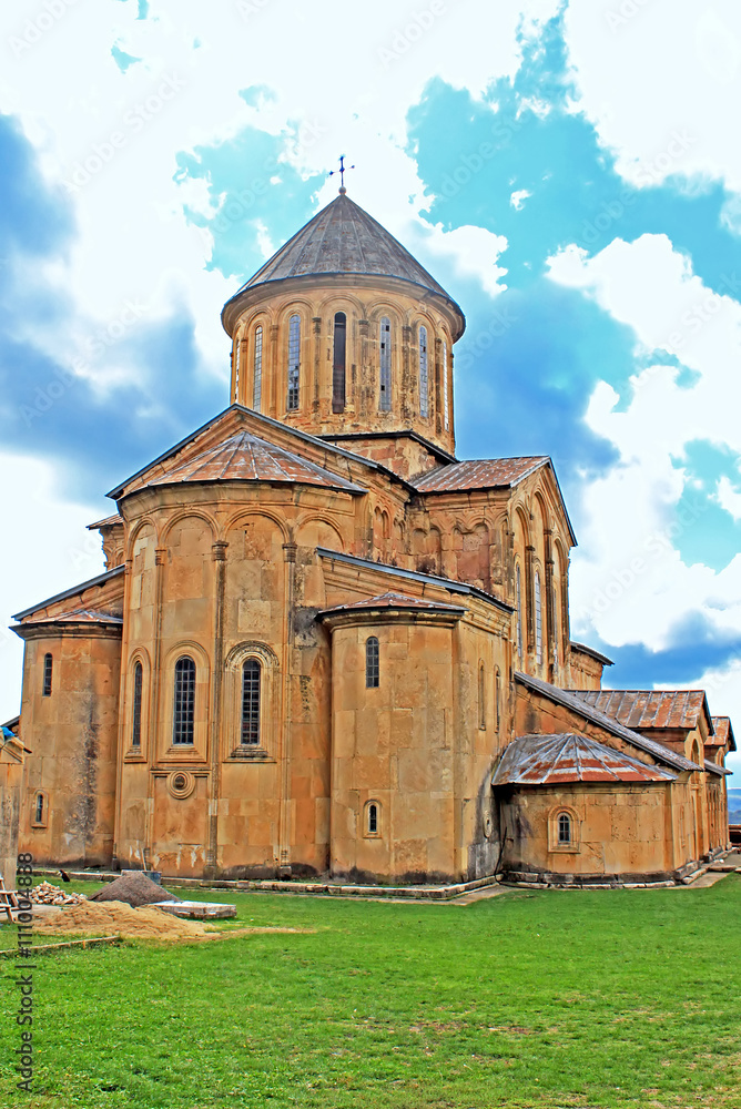 Tower of Gelati Monastery, Georgia. It contains the Church of the Virgin founded by the King of Georgia David the Builder in 1106, and the 13th-century churches of St George and St Nicholas