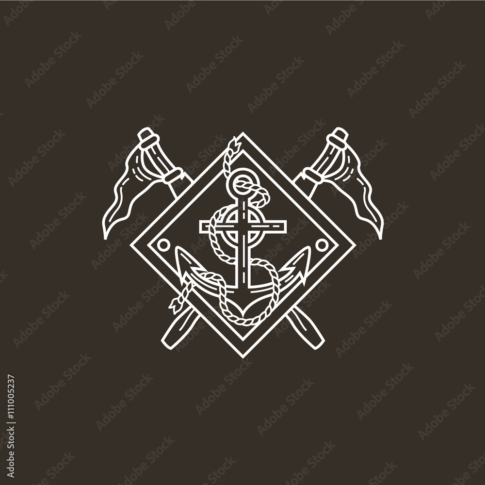 anchor line logo vector anchor line logo vector