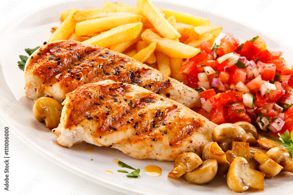 Grilled chicken fillet and vegetables Grilled chicken fillet and vegetables