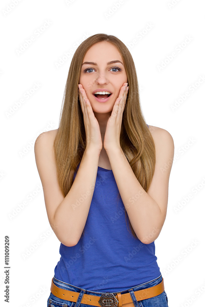 Happy Young Woman Isolated On White Background Happy Young Woman Isolated On White Background