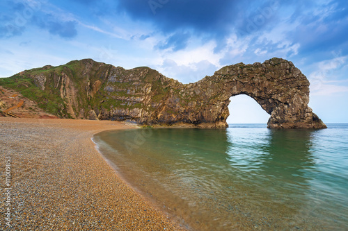 Durdle Door at the beach on the Jurassic Coast of Dorset, UK