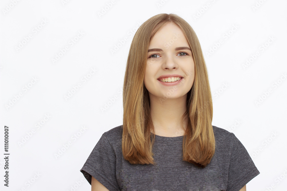 Happy Young Woman Isolated On White Background Happy Young Woman Isolated On White Background