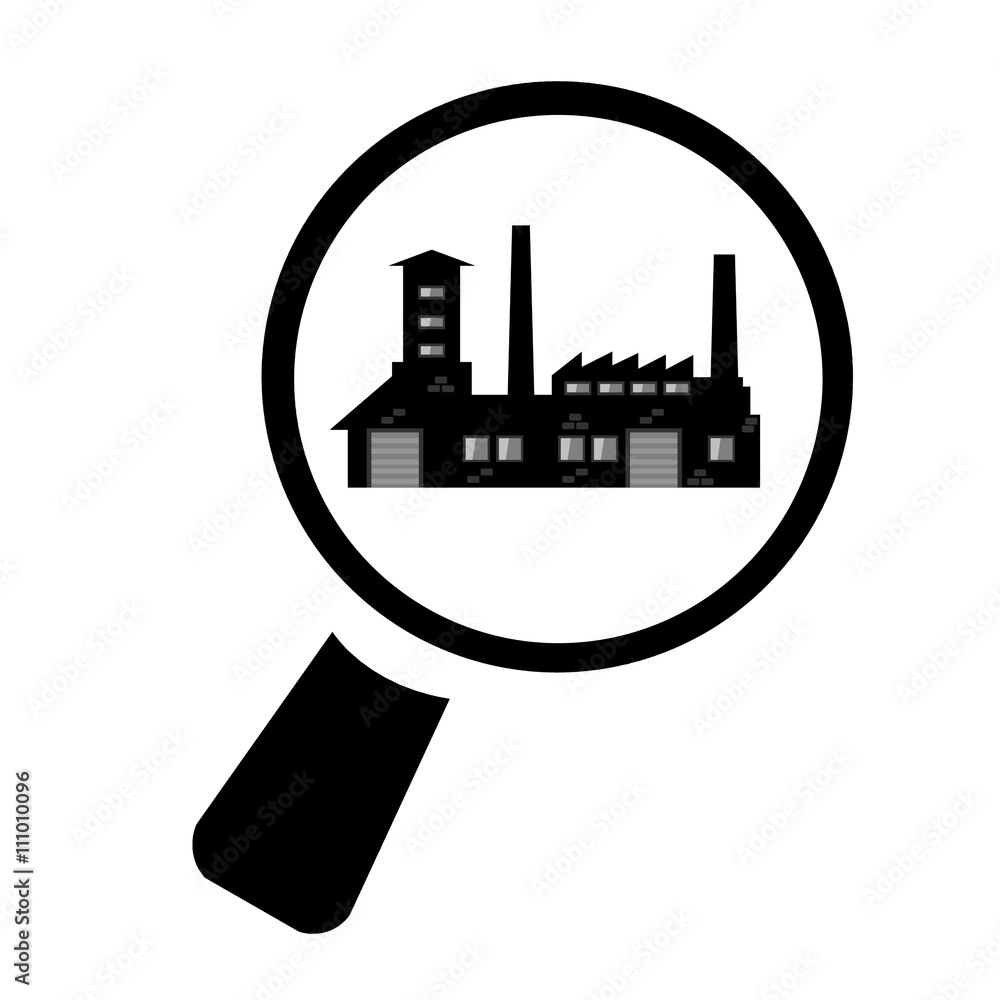 Usine dans une loupe Usine dans une loupe