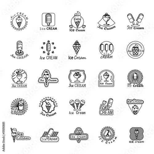 Ice Cream Icons Set - Isolated On White Background - Vector Illustration, Graphic Design. For Web, Website, App